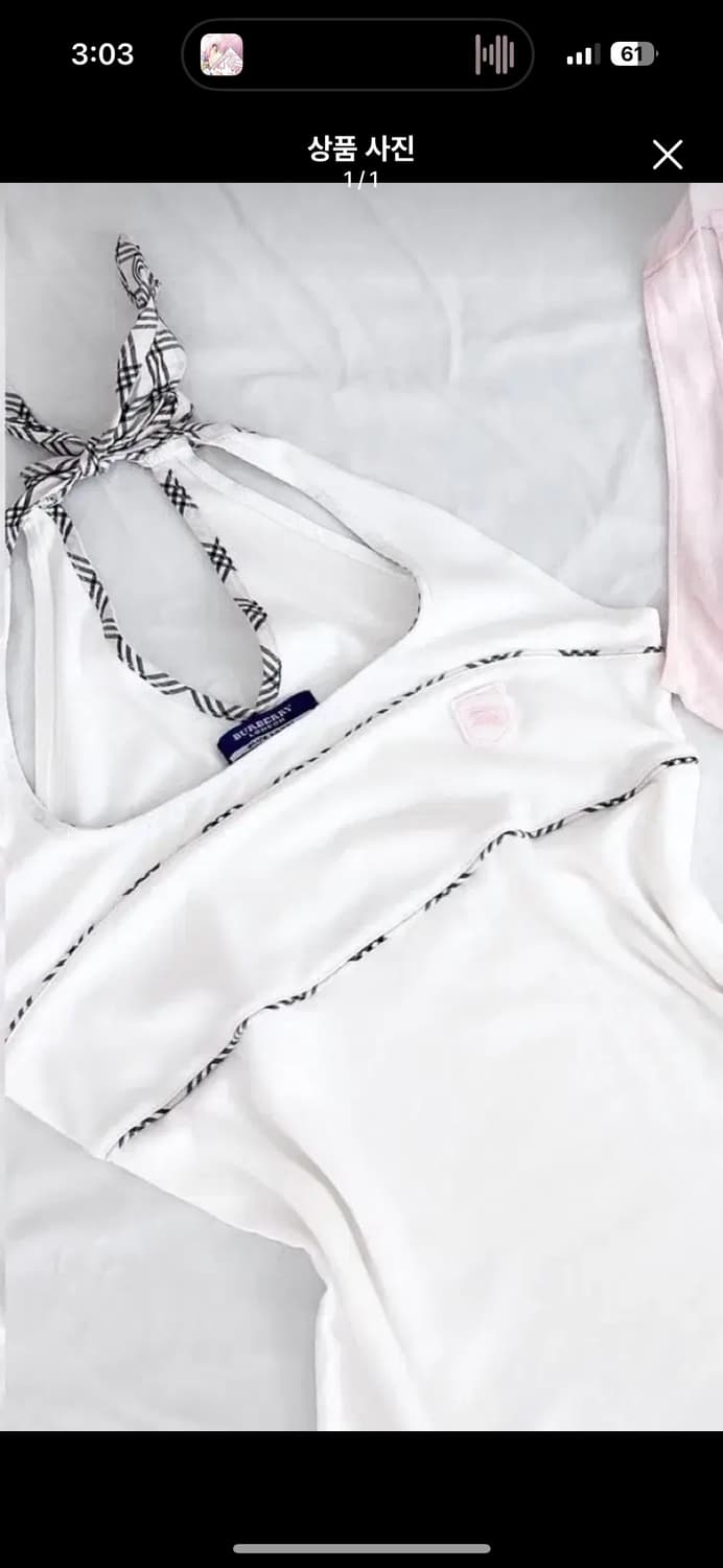 버버리 블루라벨 노바체크 홀터넥 나시 탑 상품이미지1