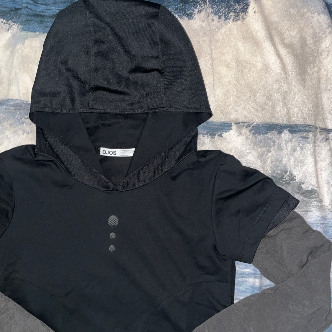 Ojos Double Layered Hood Black 상품이미지3