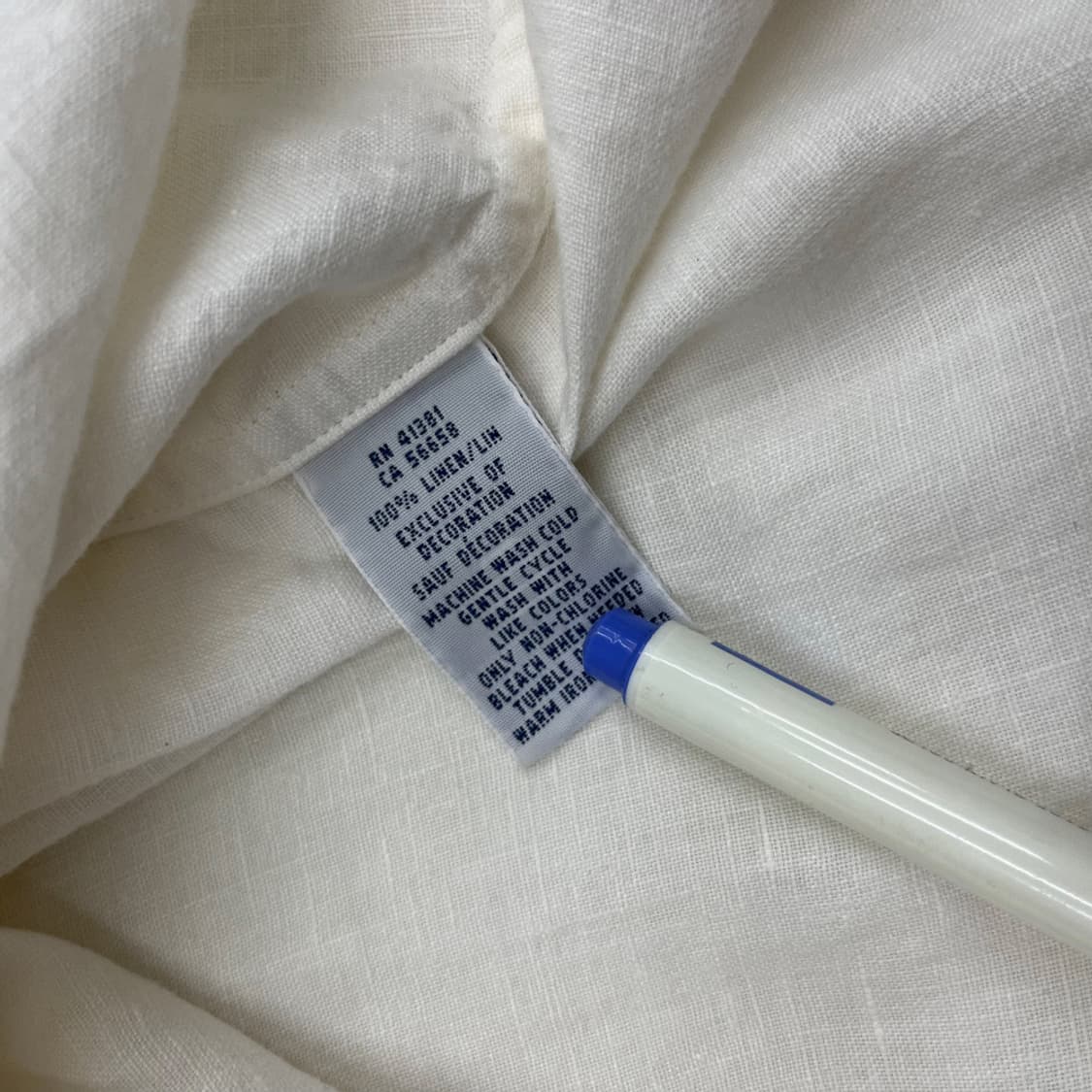 폴로 랄프로렌 네이비포니 화이트 린넨 셔츠 L 상품이미지6