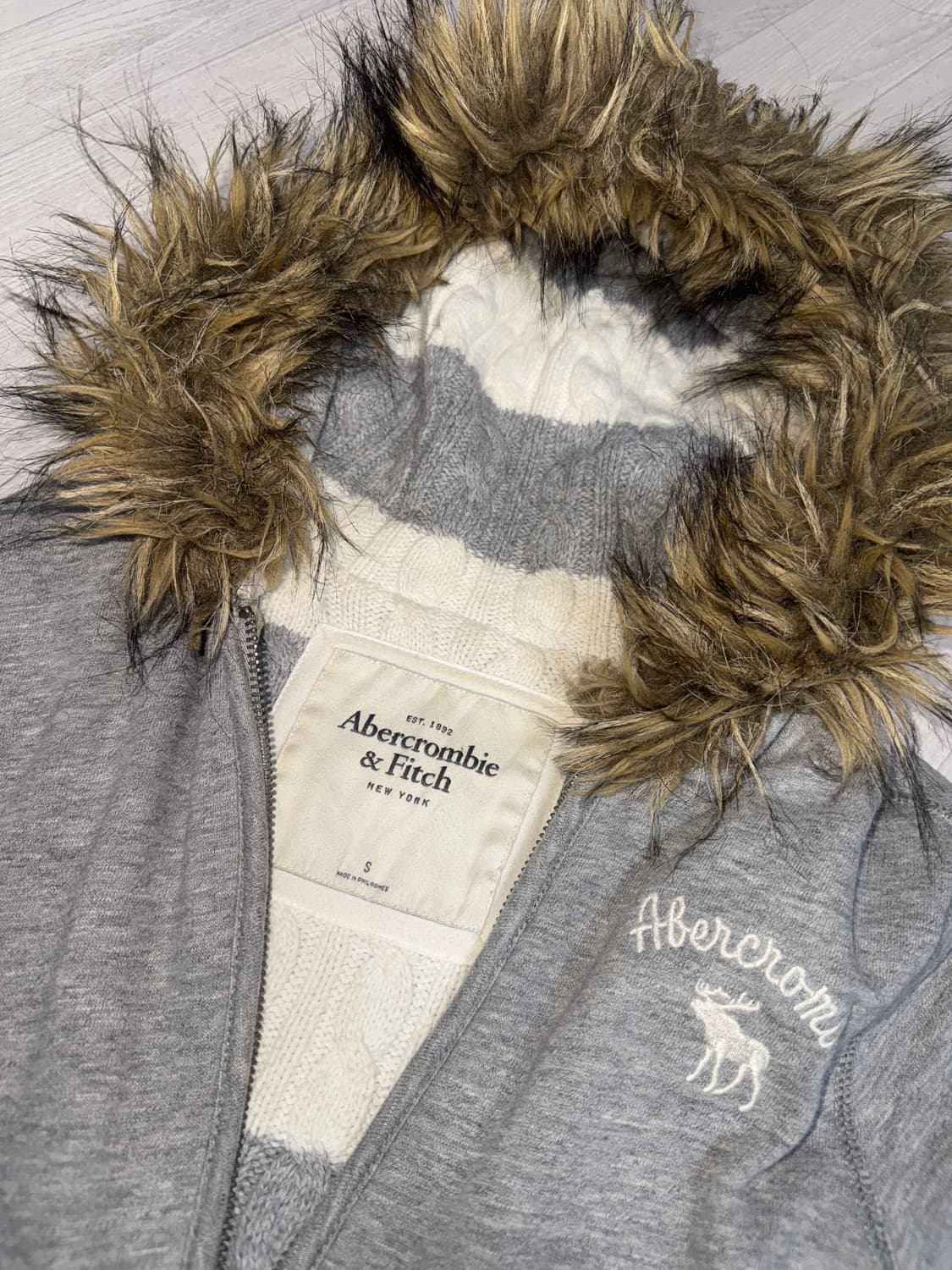 아베크롬비 울프죠 후드집업 그레이 상품이미지1