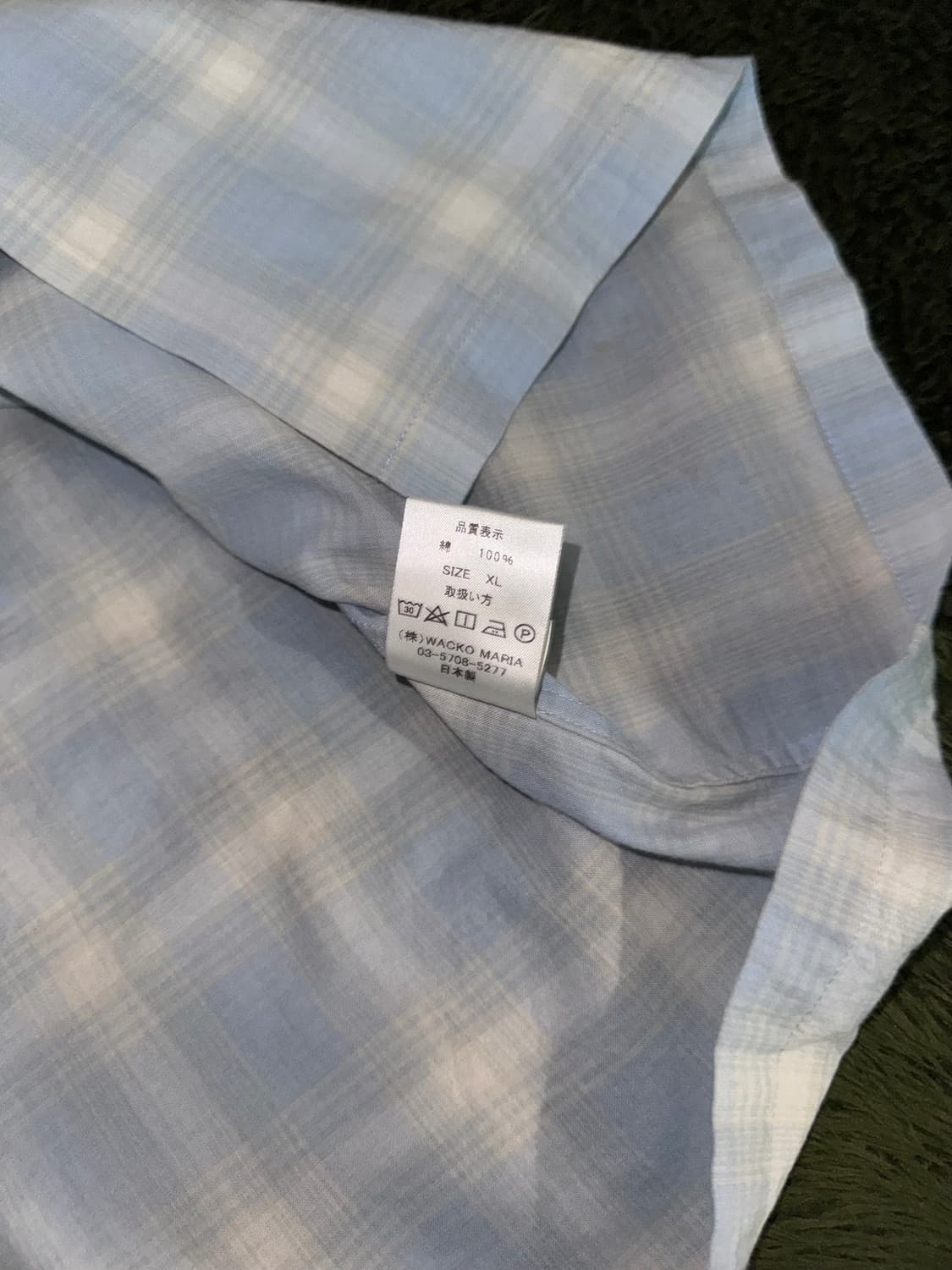 [XL] Wacko Maria 와코마리아 플레이드 체크 오픈카라 셔츠 상품이미지6