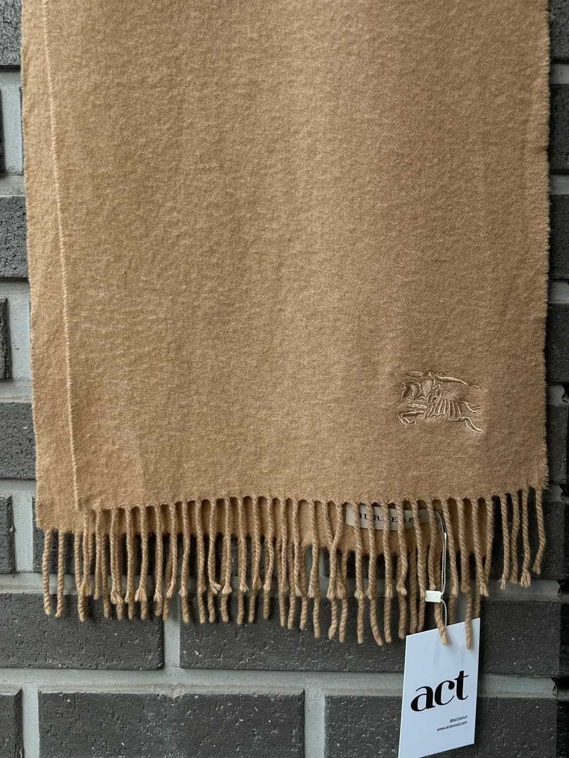 BURBERRY 버버리 캐시미어 로고 머플러 베이지 상품이미지1