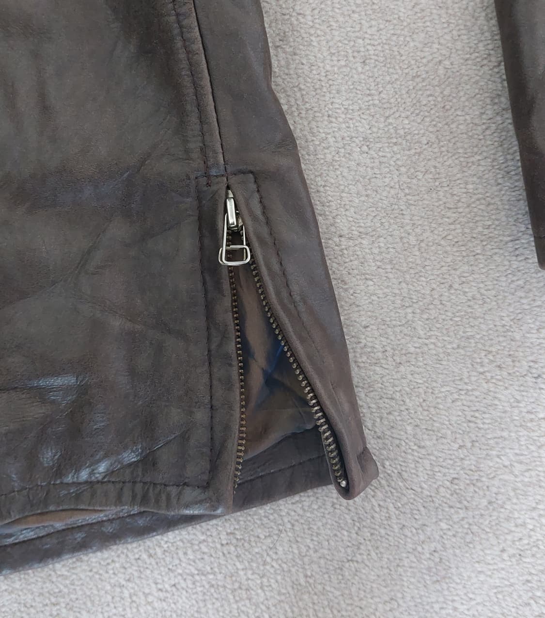 빈티지 Schott 브라운 가죽 자켓 S (Made in USA) 상품이미지4