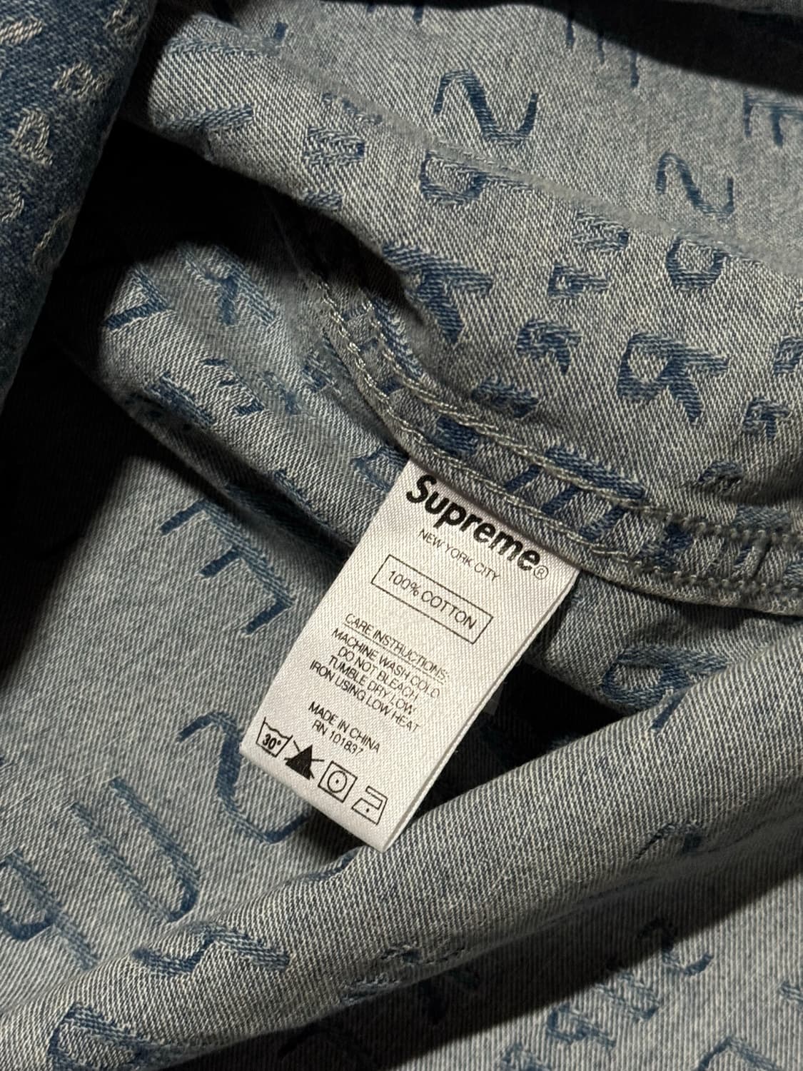 Supreme 수프림 자카드 데님 셔츠 L 상품이미지5