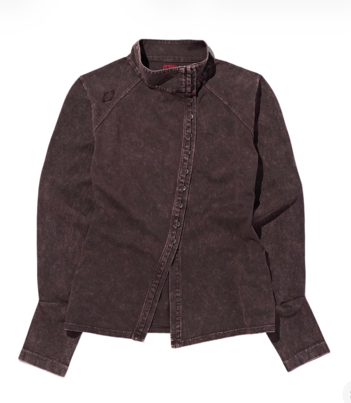 (W) 미스치프 워시드 저지 셔츠 퍼플 브라운 상품이미지1