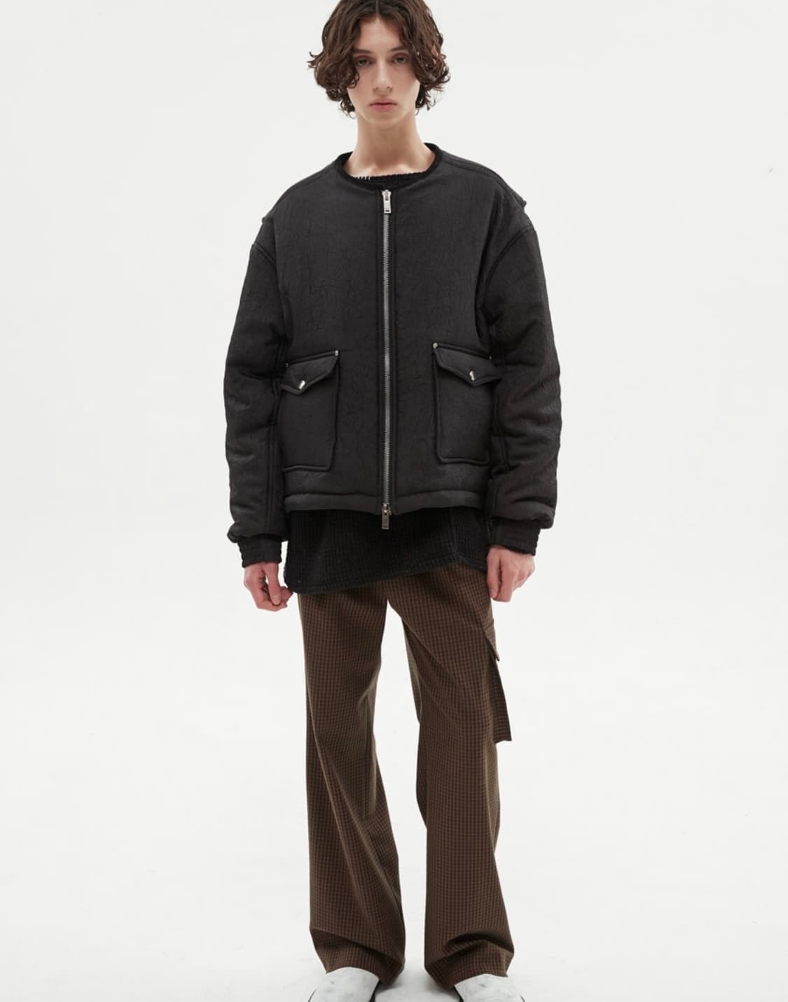 앤더슨벨 카고 포켓 와이드 리지드 체크 트라우저 판매 상품이미지2