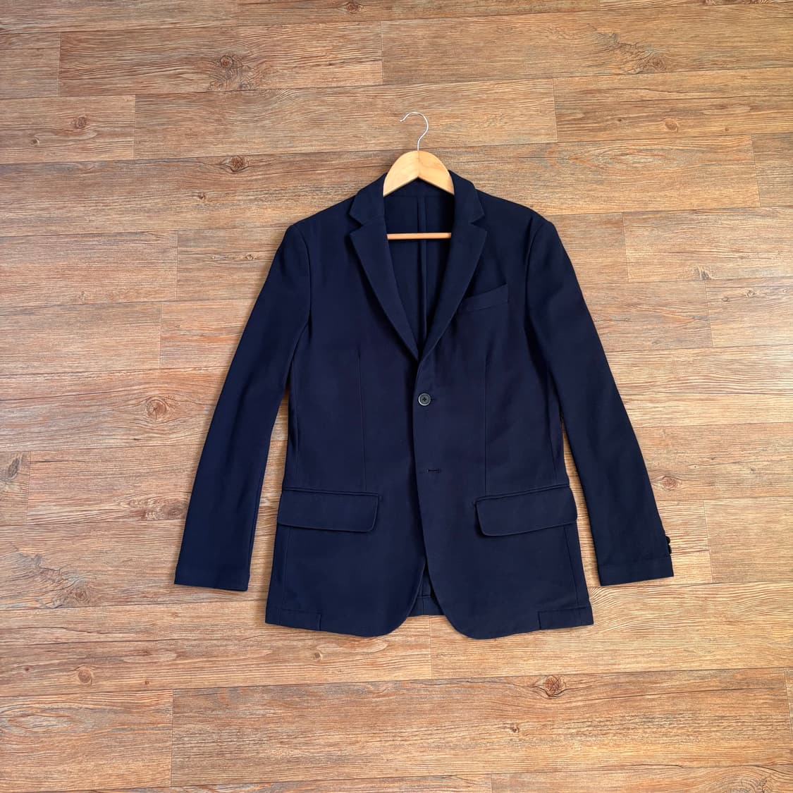 새제품급 파스코 슬림 자켓 95 네이비 스판 간절기 상품이미지10