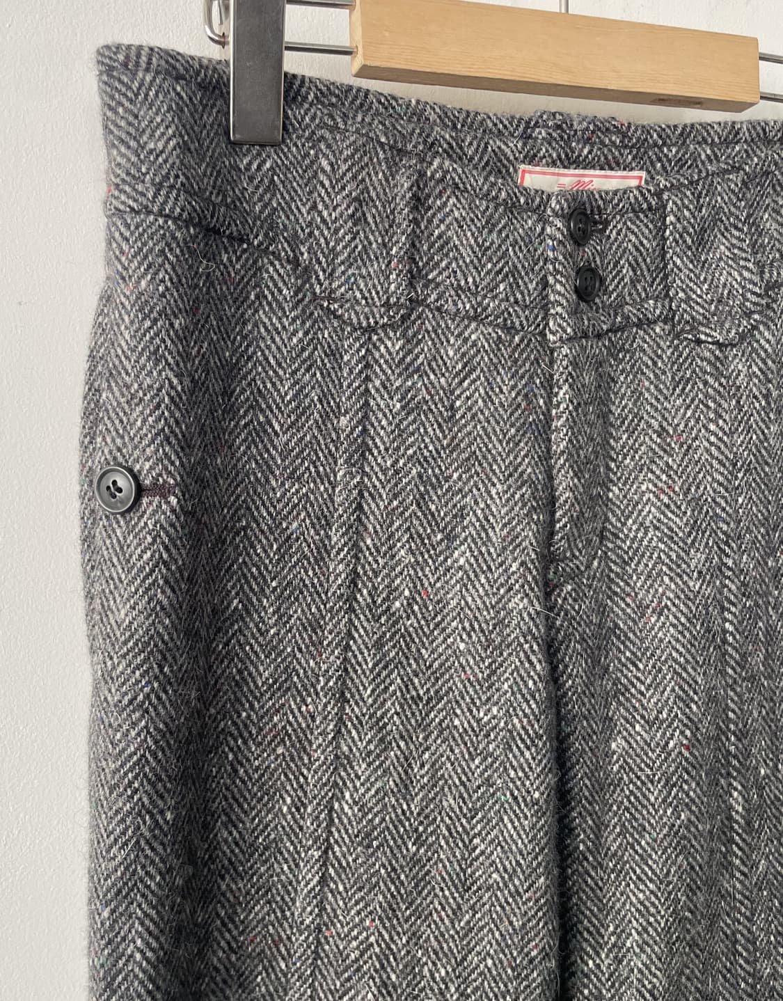 low rise herringbone heavy wool pants 상품이미지3