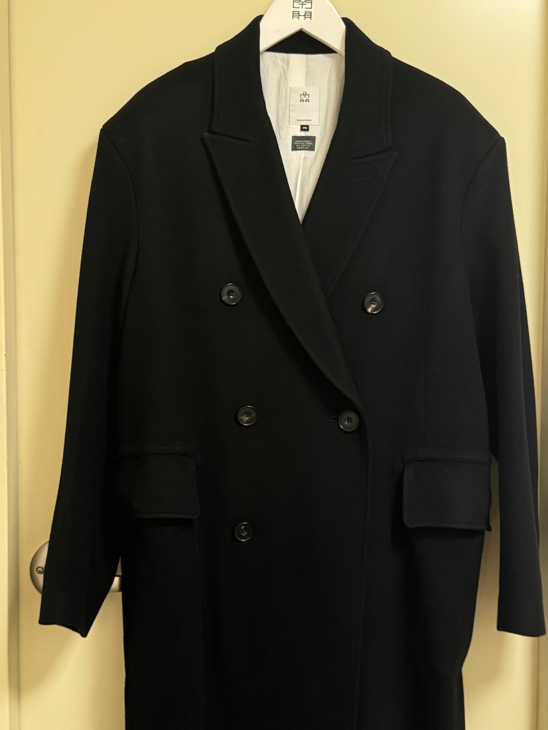 [4] 폴리테루 더블 브레스티드 코트 블랙 판매 상품이미지2