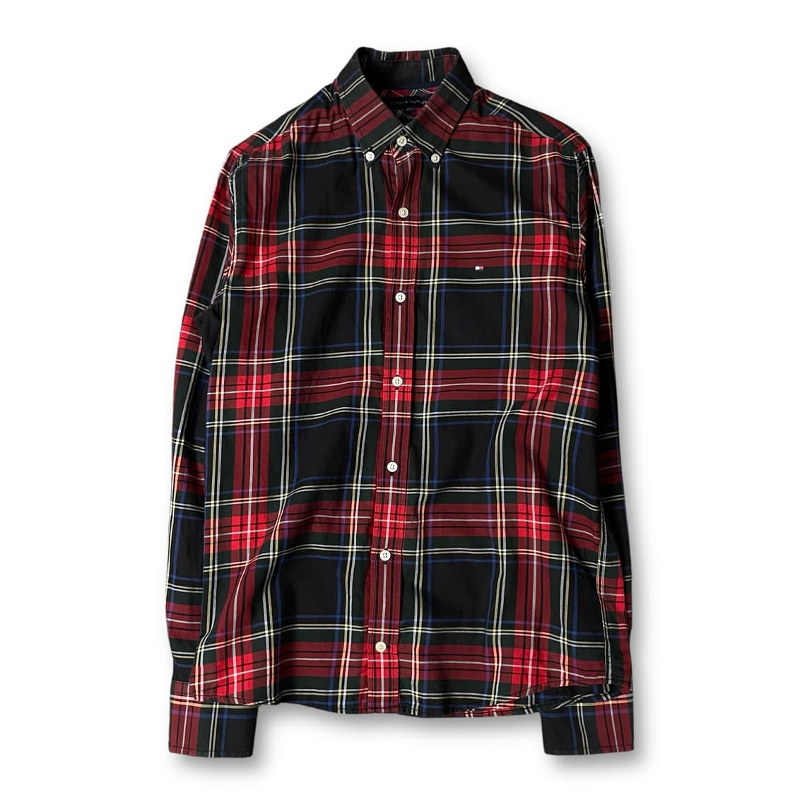 타미힐피거 레드네이비 체크 긴팔 셔츠 빈티지핏 XS 상품이미지1