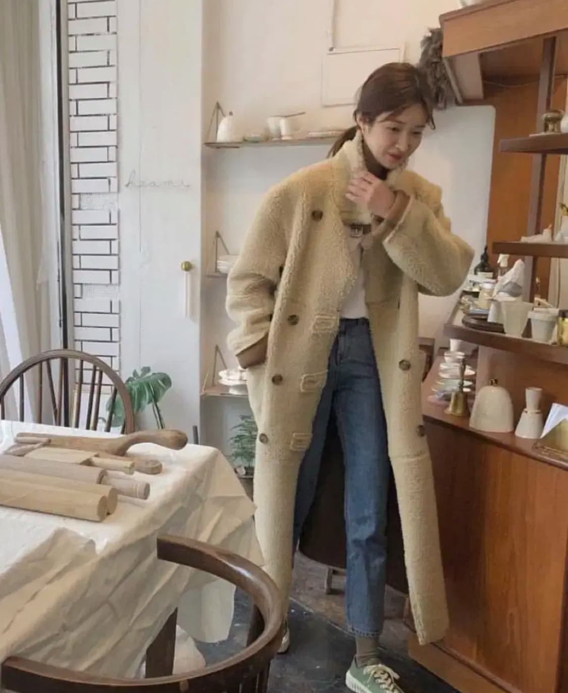 차정원착용 인스턴트펑크 리버시블 롱무스탕1Size (정가198만원) 상품이미지1