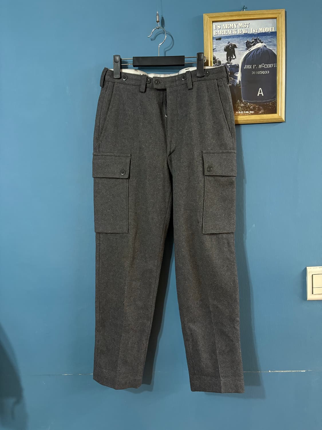 60‘s Swedish army Gray Wool Cargo Pant. 상품이미지1