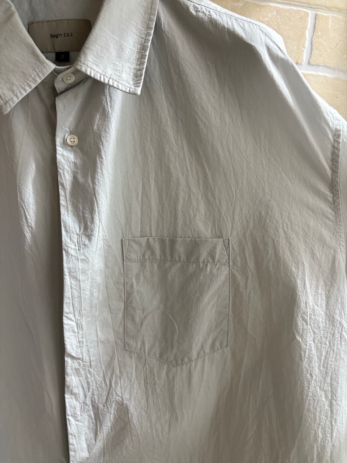 비긴202 크리즈 코튼 반팔셔츠 2사이즈 상품이미지4