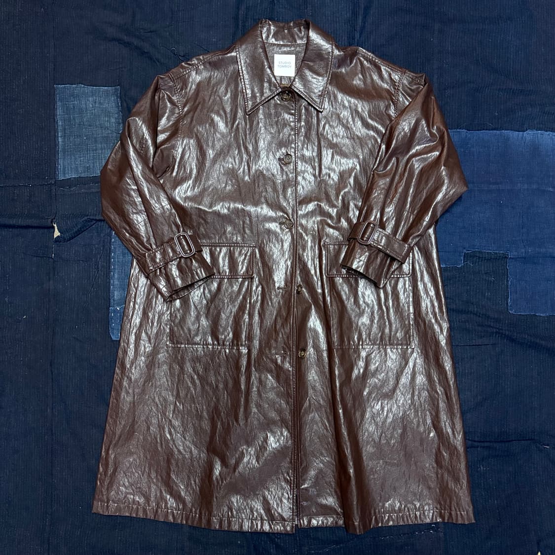 스튜디오 톰보이 PU 레더 싱글코트 F 상품이미지1