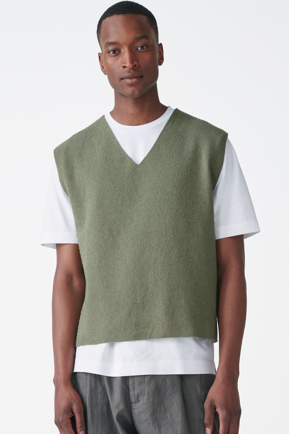 S) 코스 부클 브이넥 니트 베스트 상품이미지1