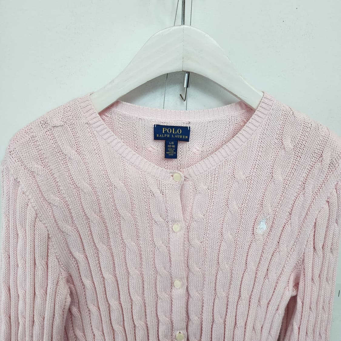폴로 랄프로렌 아동 핑크 케이블 니트 가디건 상품이미지2