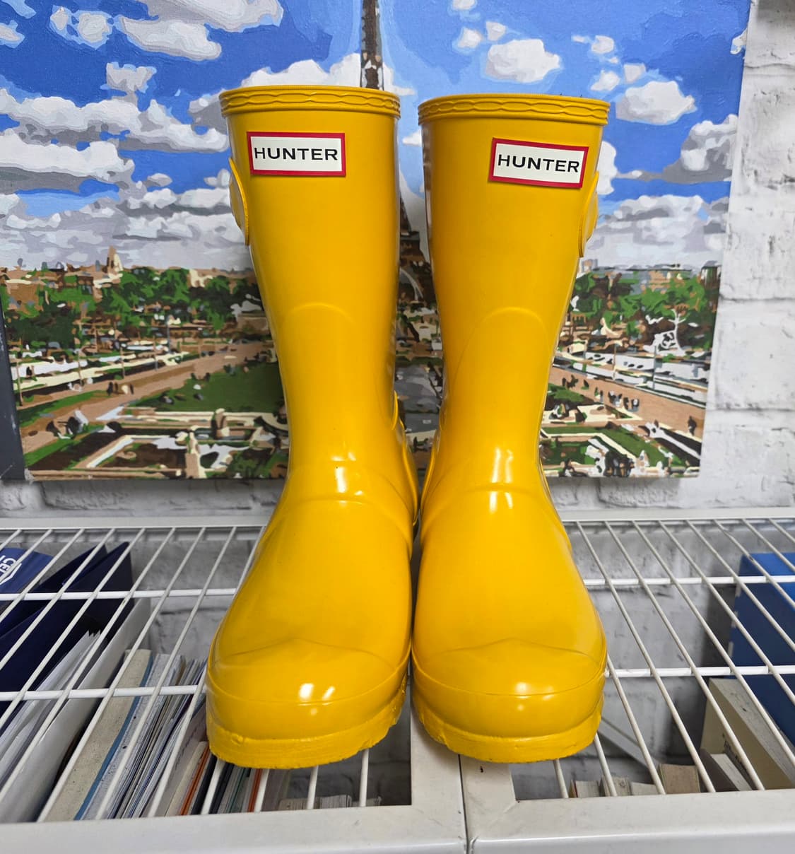 헌터 숏 여성 레인부츠 230~235 옐로우 숏글로스 LB70 상품이미지2