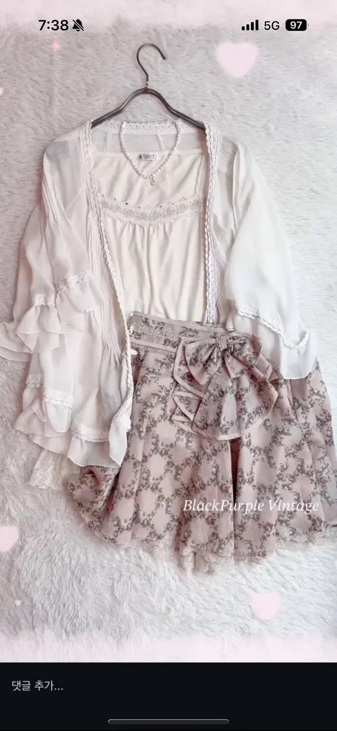 액시즈팜 히메갸루 라떼갸루 플라워패턴 스커트 상품이미지1