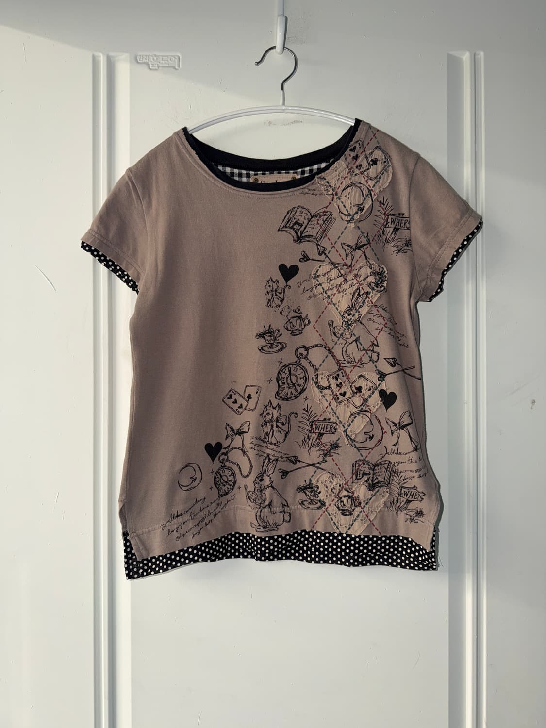 일본빈티지 scolar 하트 도트 반팔티 상품이미지5