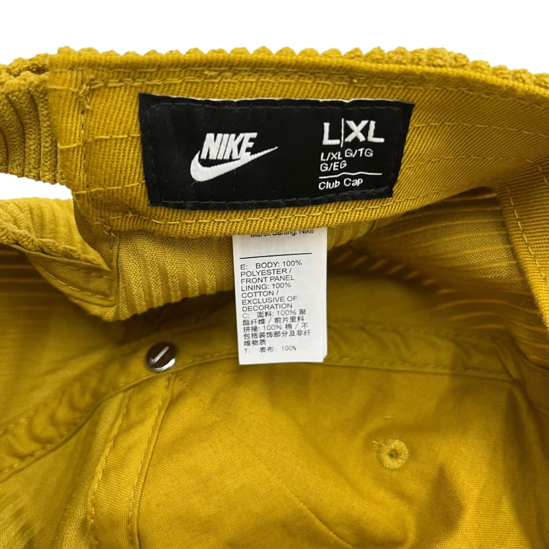 나이키 코듀로이 옐로우 볼캡 상품이미지8