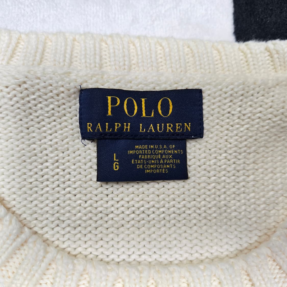 M 폴로랄프로렌 성조기니트 크림 made in usa 상품이미지3