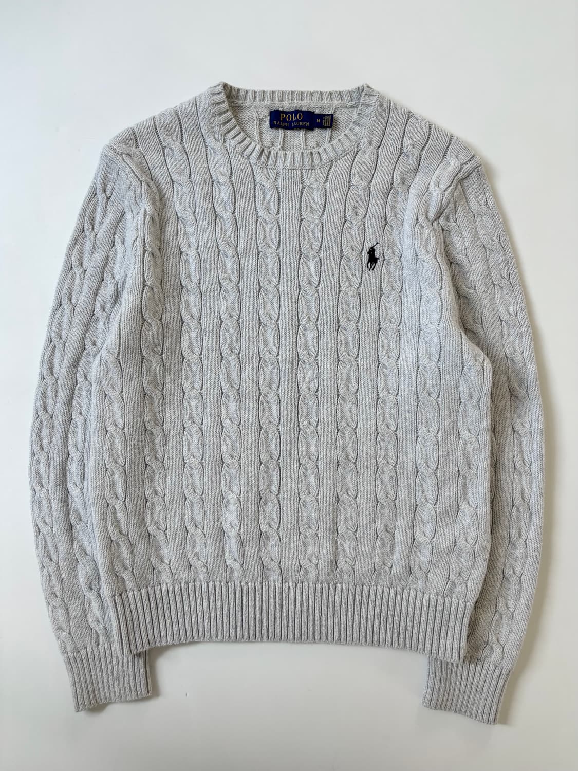 Polo 폴로 랄프로렌 신형 라이트그레이컬러 코튼 케이블 니트 상품이미지2