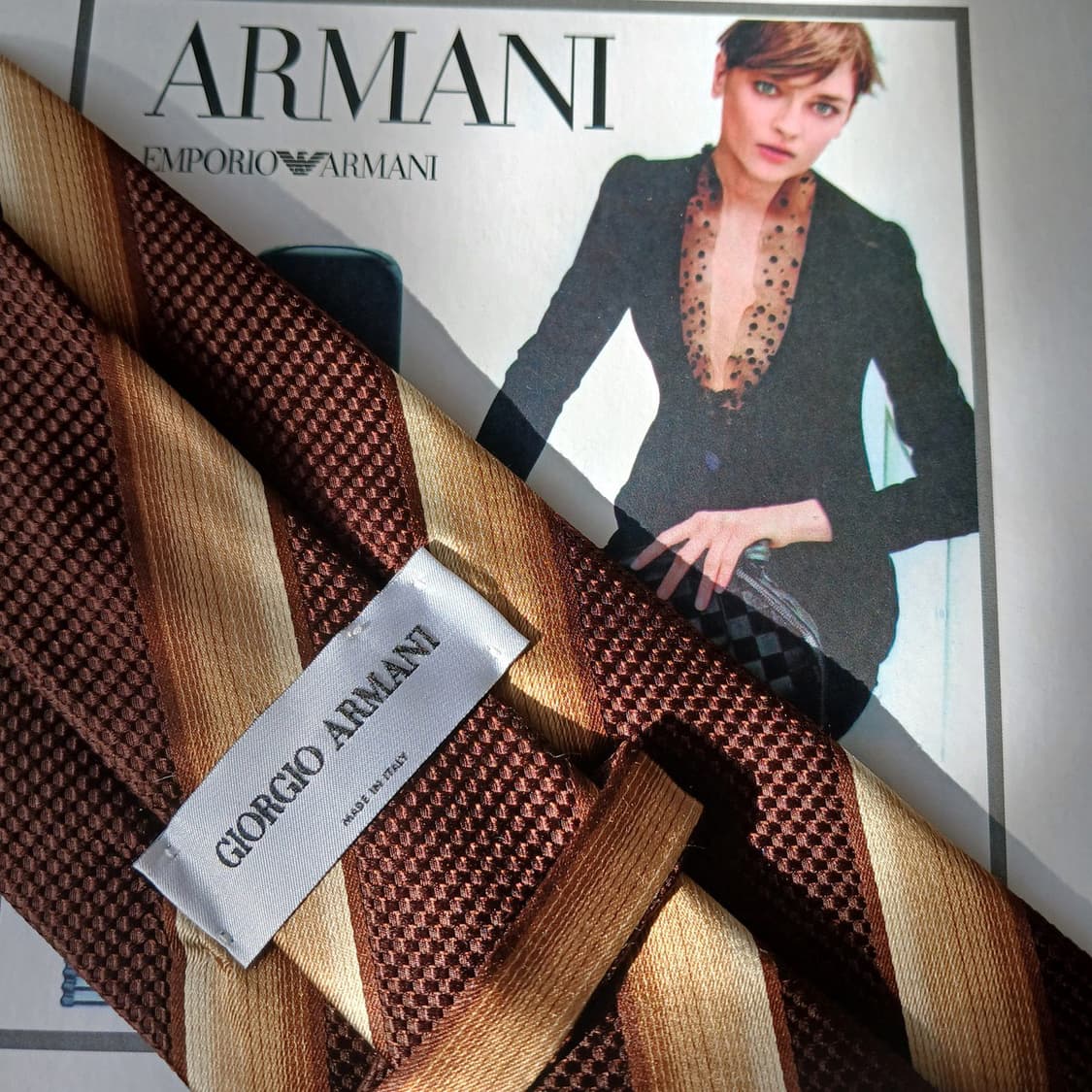 조르지오아르마니 실크 스트라이프 넥타이 9.6cm A~B등급 A19419 상품이미지6