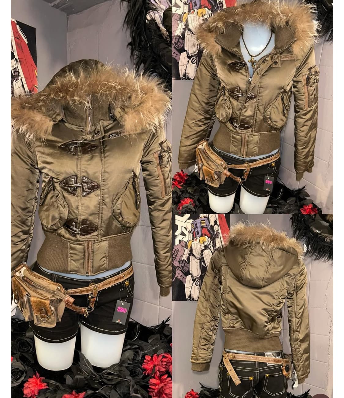 H.C.M.II y2k 야상 점퍼 패딩 숏 크롭 오네갸루 HCMII 상품이미지1