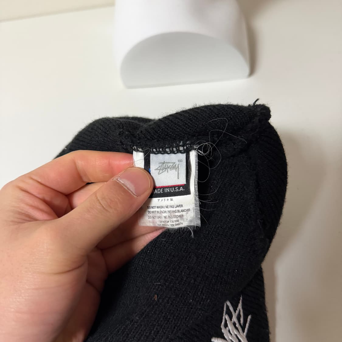 스투시 로고 블랙 비니 상품이미지4