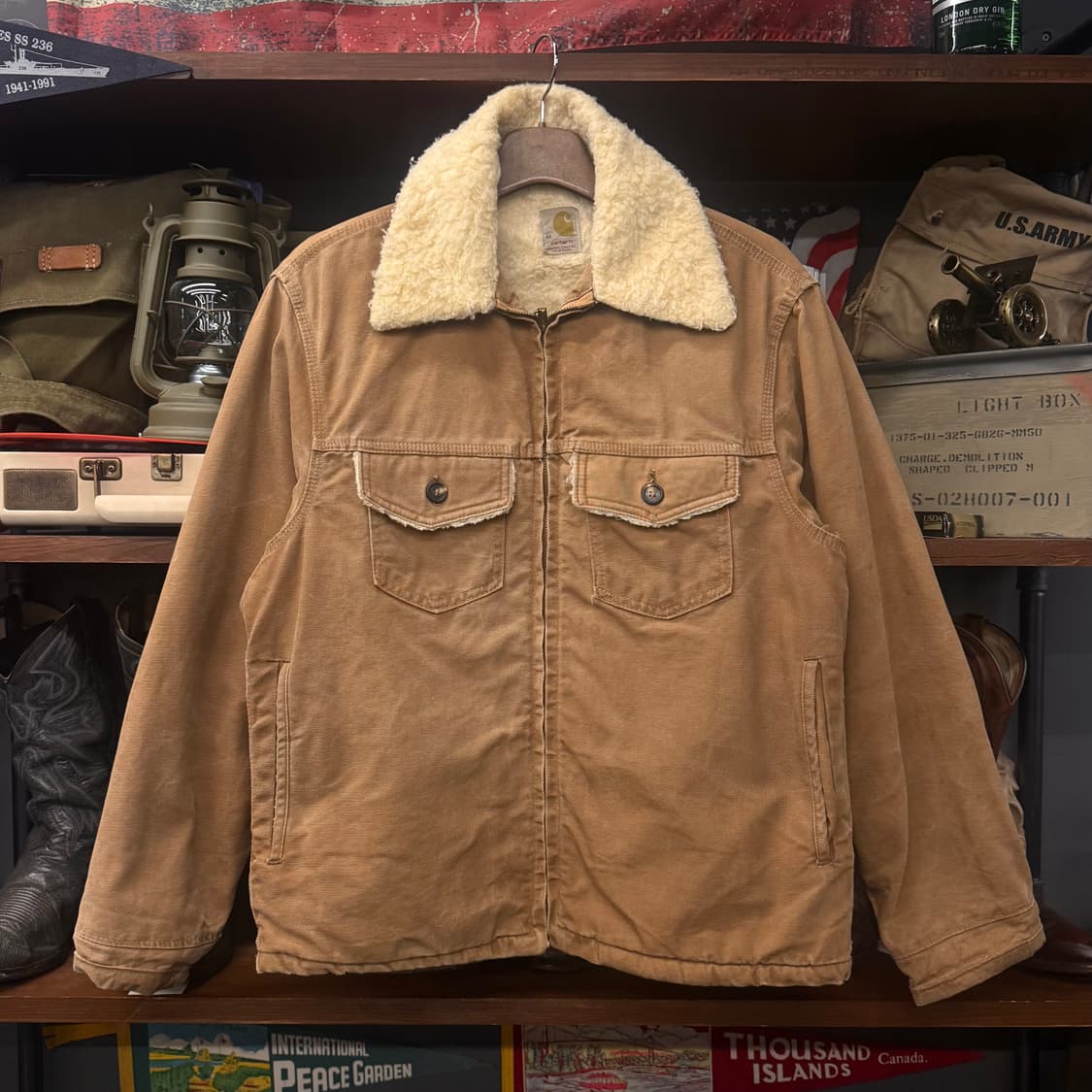 70s Carhartt 칼하트 투포켓 쉐르파 트러커 자켓 / 퍼 워크 상품이미지1
