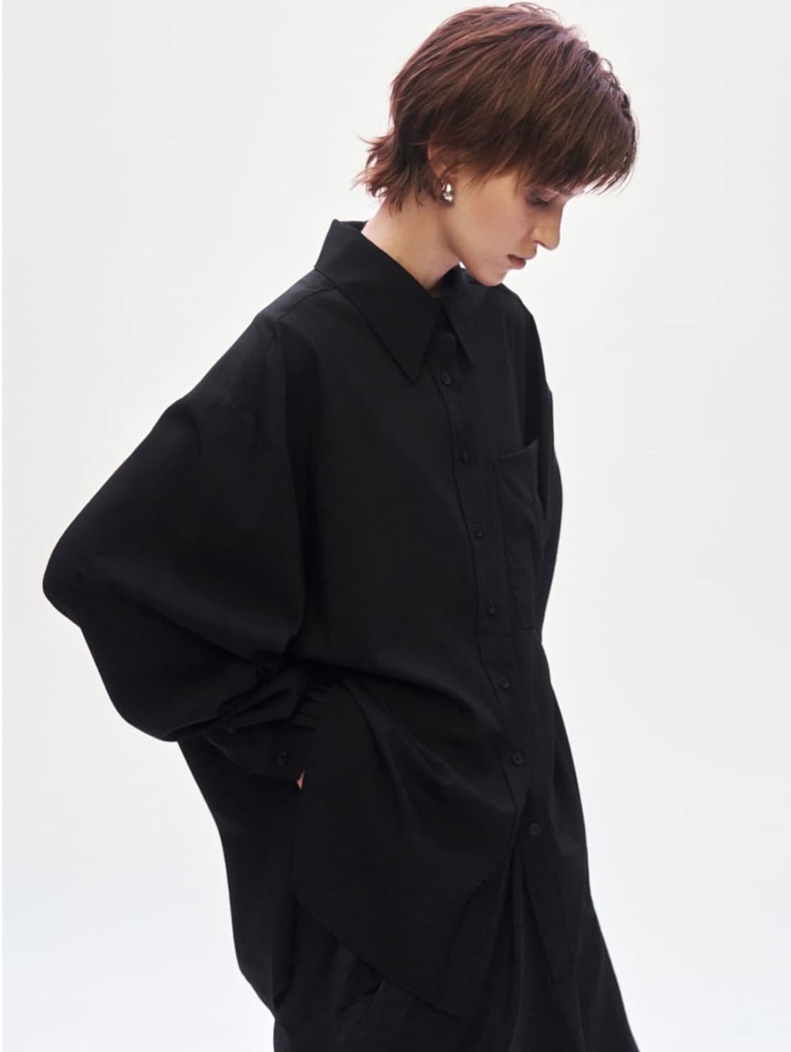 새상품)트리밍버드 오버핏 플리츠 셔츠 상품이미지1