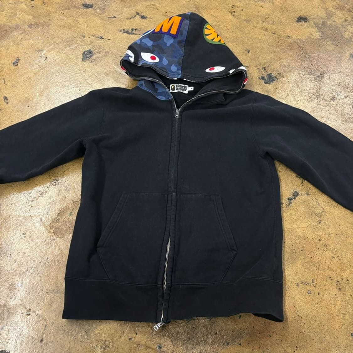 베이프 하프 블루 청계 카모 풀 후드집업  상품이미지3