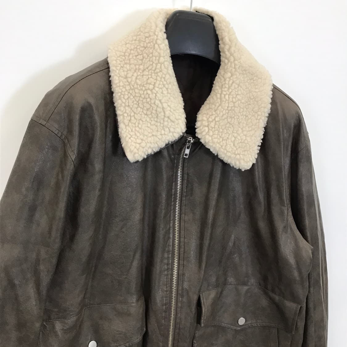 8세컨즈 에잇세컨즈 신형 페이크레더 봄버 점퍼 [XXL] 상품이미지2