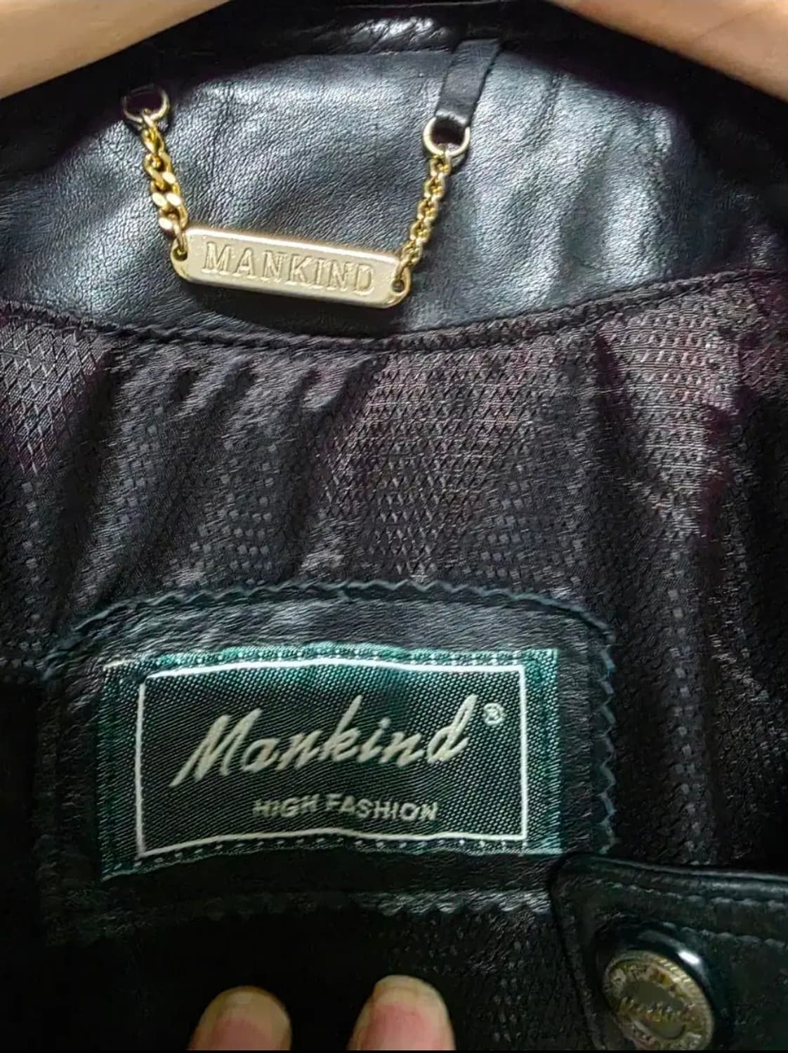 mankind 블랙 가죽 블루종 자켓 사이즈 95  상태좋아요 상품이미지5