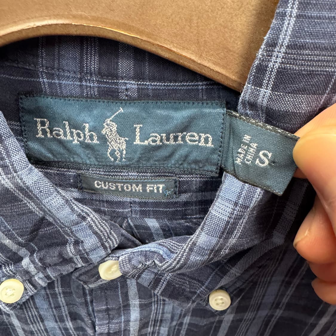 폴로 랄프로렌 긴팔 체크 셔츠 네이비 포니 로고 포인트 딥블루 상품이미지5