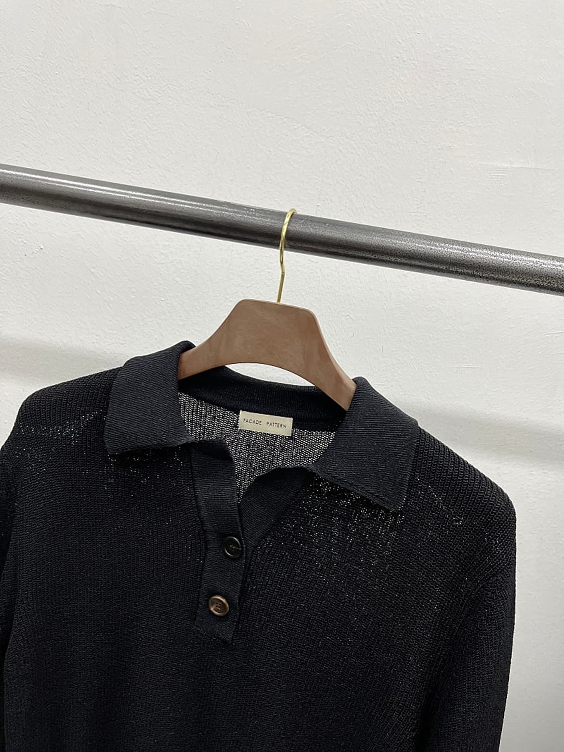 여) 파사드패턴 버튼업 카라니트  상품이미지3