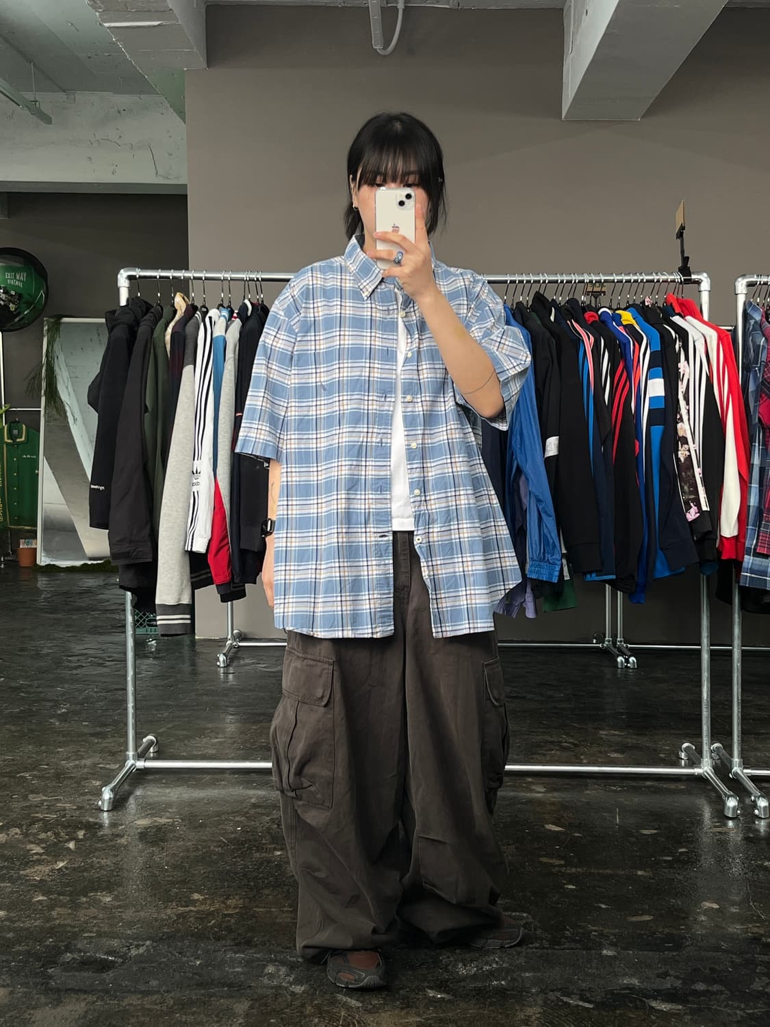 노티카 체크 반팔 셔츠 상품이미지3