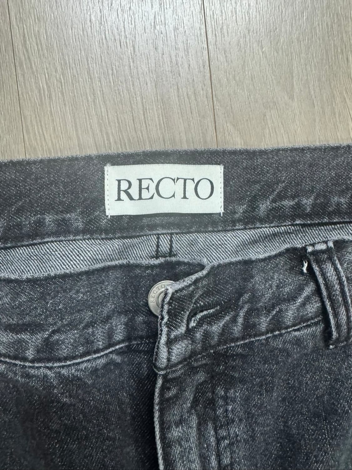 RECTO 데미지 디스트로이드 흑청 워싱진 L 상품이미지2