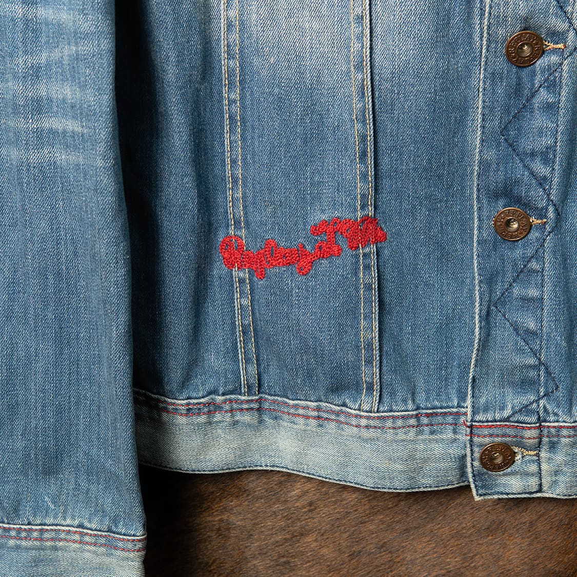 [103] 90s~ 리플레이 REPLAY 드래곤프린팅 데님 트러커 자켓  상품이미지5