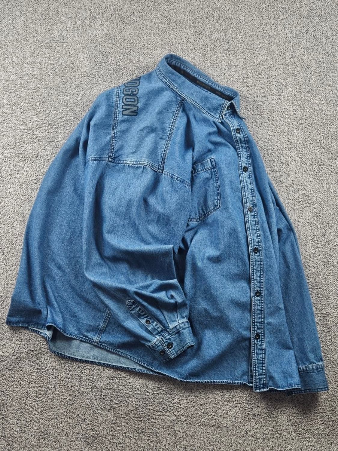 할리데이비슨 스펠아웃 레터링 로고 포켓 데님 셔츠 (5XL)/ 10832 상품이미지4