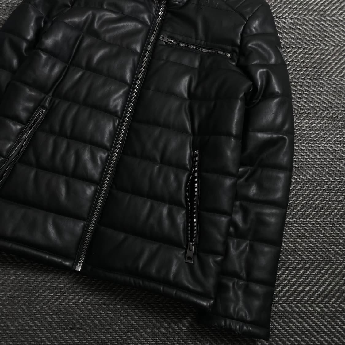 게스 패치 로고 퀄팅 패딩 자켓 블랙o 4606 상품이미지2