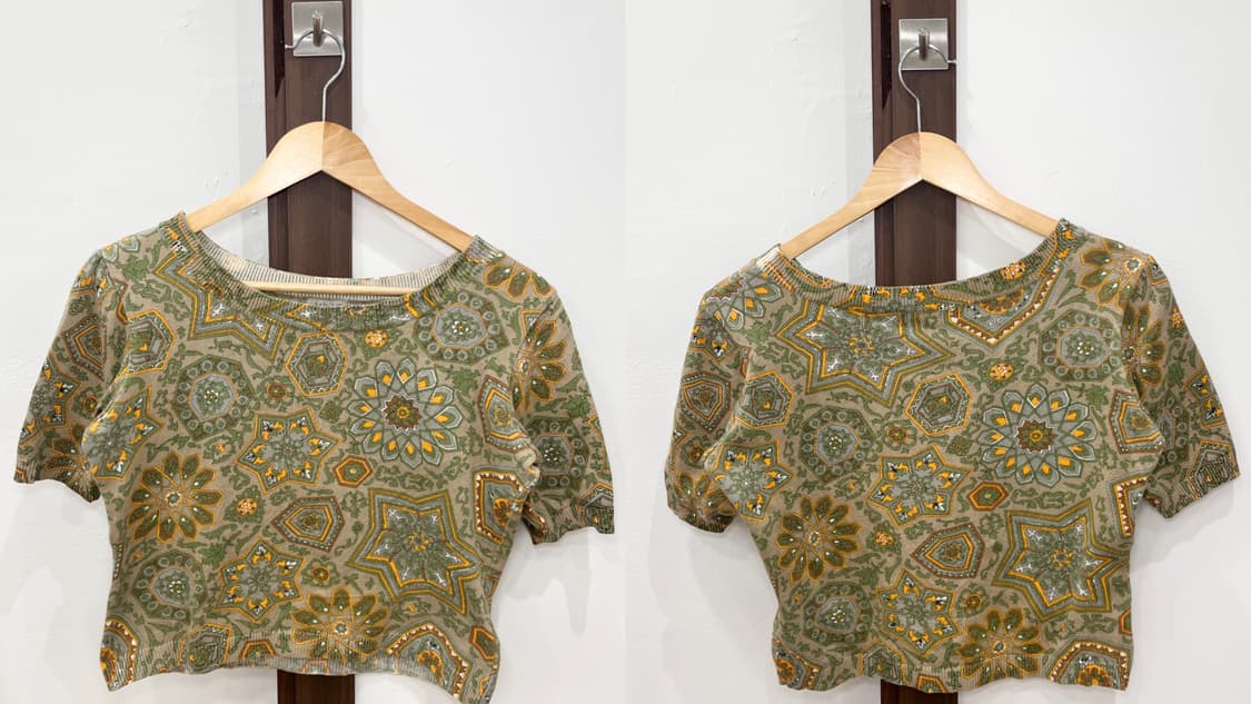 Vintage pattern crop knit top 상품이미지6