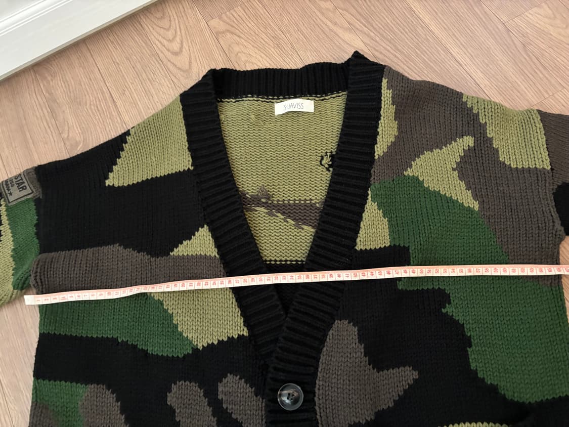 상태최상 합한 밀리터리 카모패턴 고급니트 가디건 여성 프리 상품이미지6