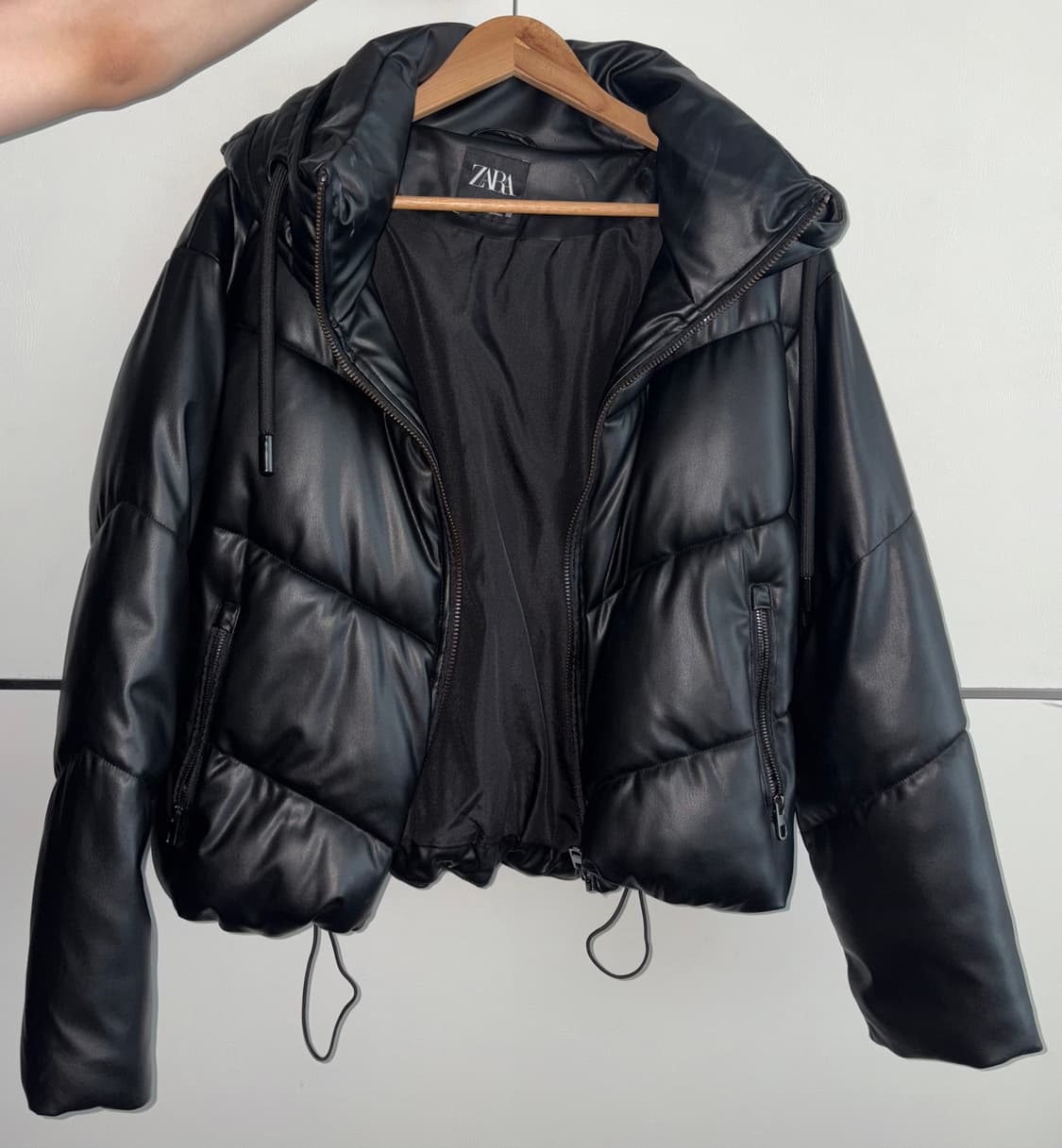 자라 레더 패딩자켓 블랙 S 상품이미지1