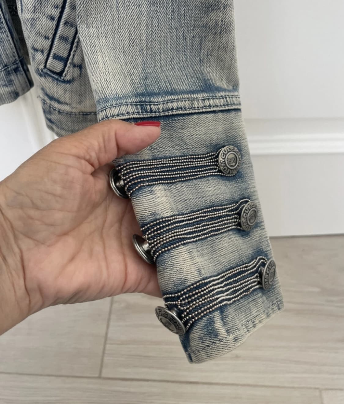 게스 guess 데님 체인 은장 나폴레옹 자켓  상품이미지4