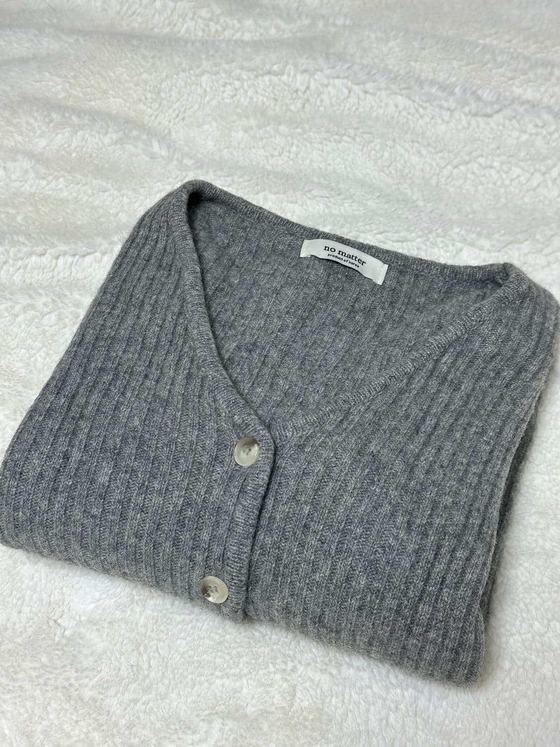 노메러 그레이 골지 브이넥 가디건 (빠른 배송) 상품이미지1