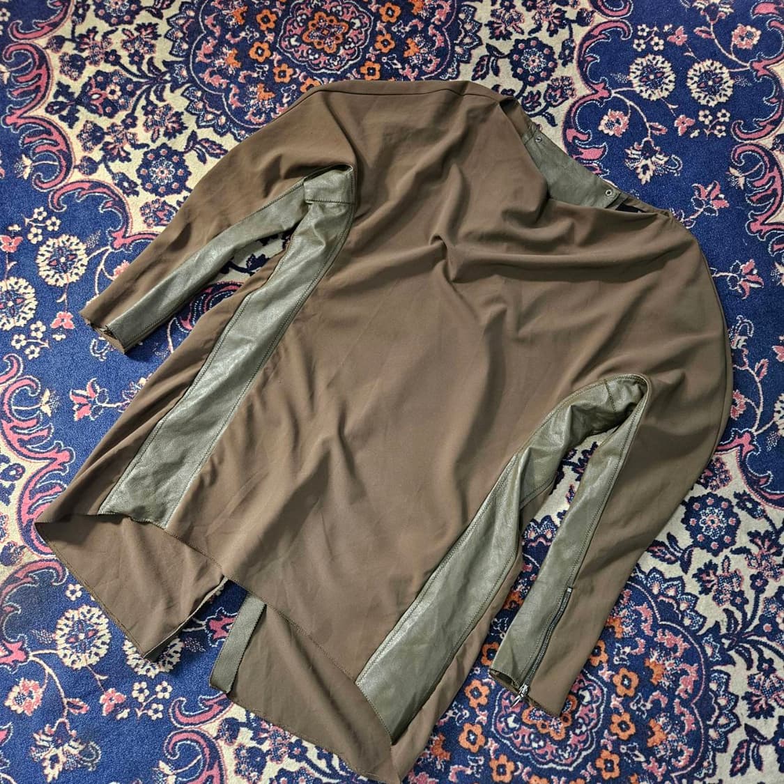 랑방 컬렉션(Lanvin) 카키 양가죽 견 레이어드 블라우스 상품이미지1