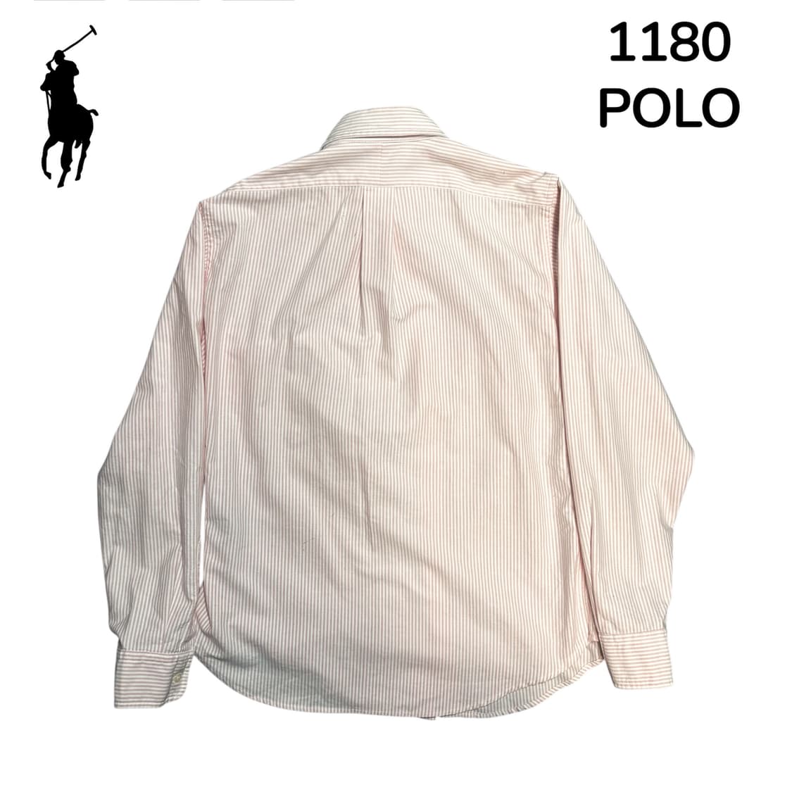 폴로 클래식핏 스트라이프 여성용 핑크 셔츠 xs 상품이미지3