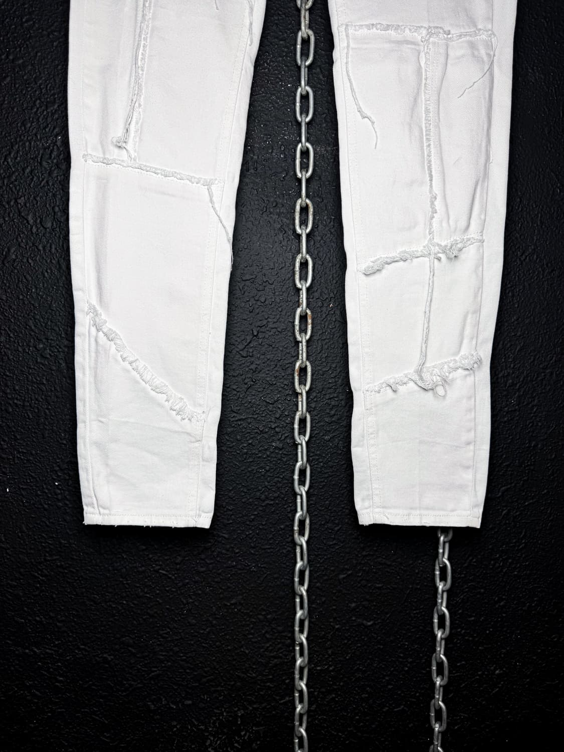 MNG Jeans – White Patchwork Skinny jeans 상품이미지5