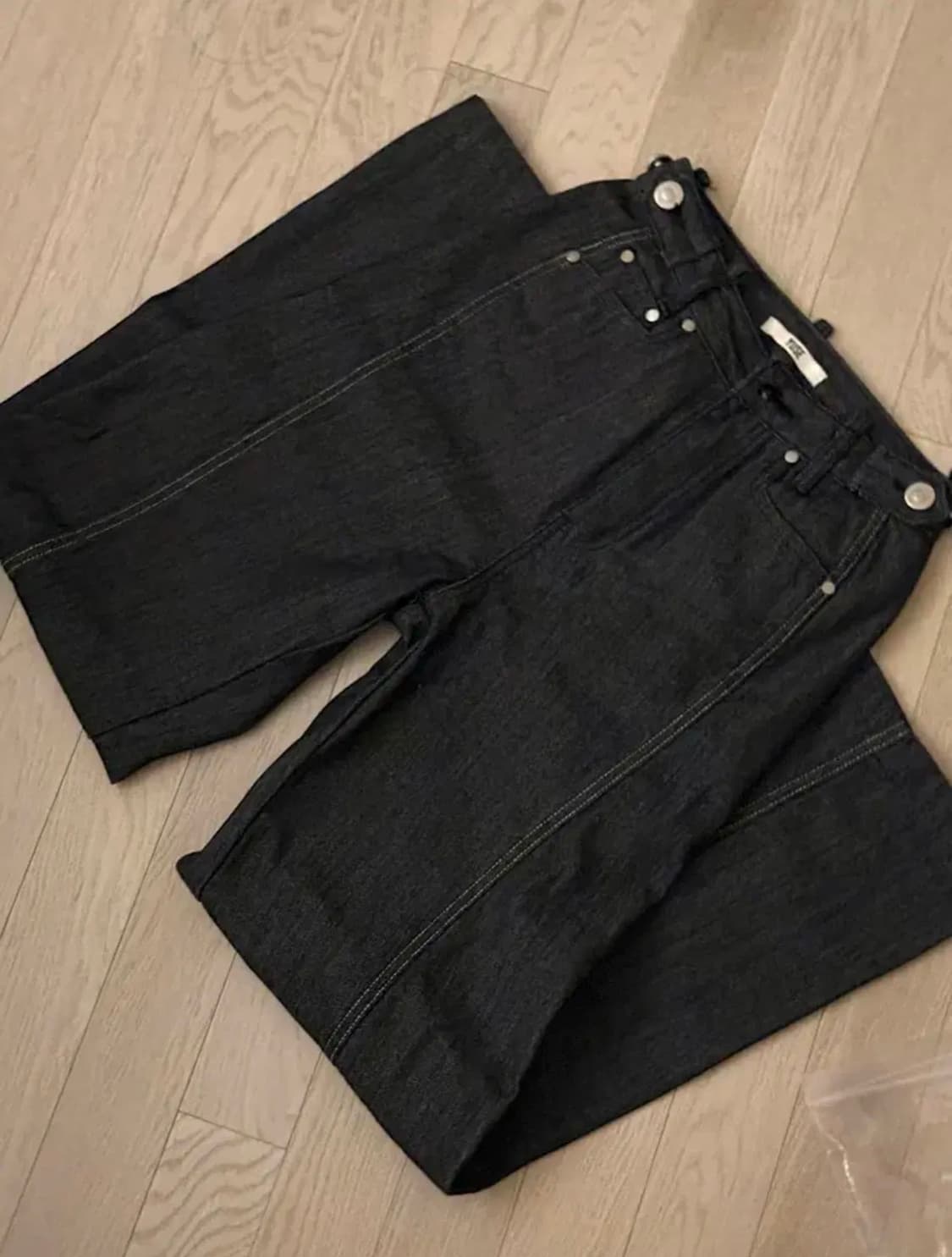 Yuse 시그니처 스트레이트 라인 데님 팬츠 dark indigo / S 상품이미지2